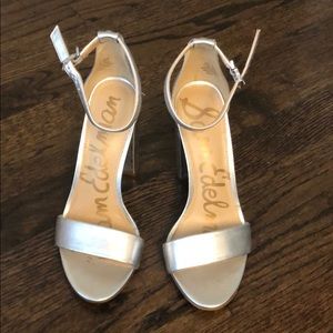 Sam Edelman Silver Block Heel Sandals